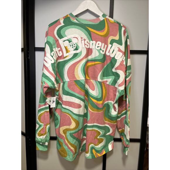 NWT Walt Disney World Spirit Jersey Unisex Large Green Pink Brown Swirl